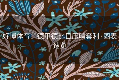 好博体育：德甲德比日压哨套利·图表速览