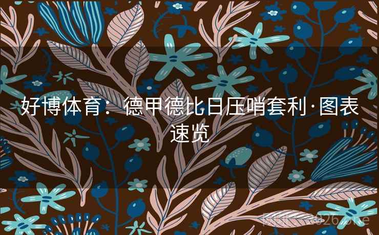 好博体育:德甲德比日压哨套利·图表速览 好博体育:德甲德比日压哨套利·图表速览