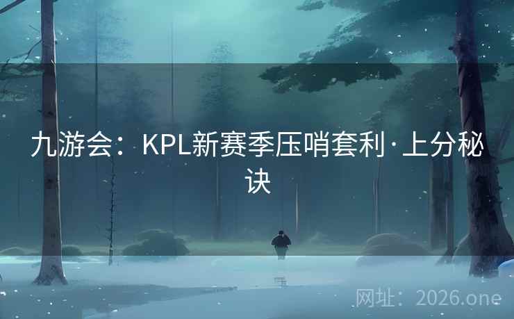 九游会:KPL新赛季压哨套利·上分秘诀 九游会:KPL新赛季压哨套利·上分秘诀